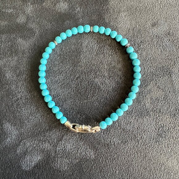 David Yurman Bijoux Spiritual Beads Bracelet w/ Turquoise - 4mm - 7.25" - Picture 11 of 12